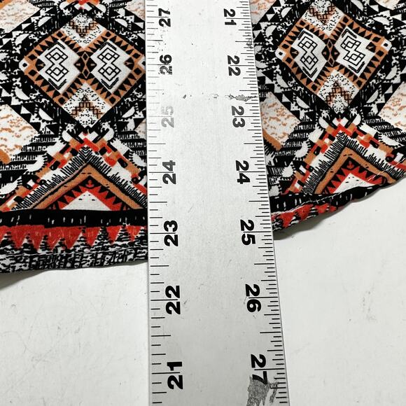 Live 4 Truth Tunic Top Womens Size S Orange Black All Over Print Bohemian Boho - Picture 4 of 8
